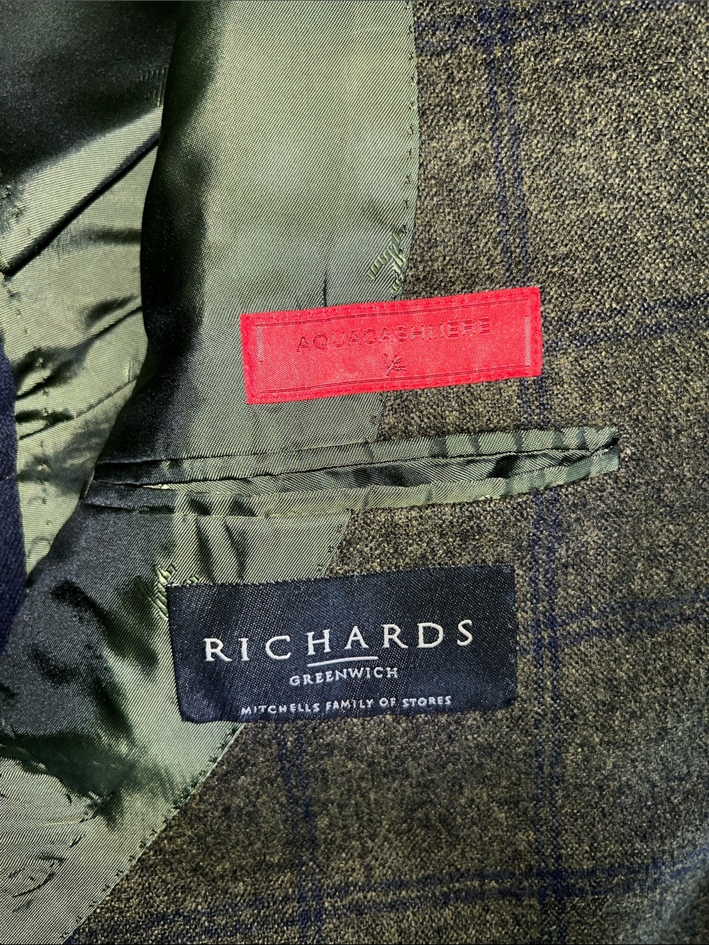 ISAIA NAPOLI Check Sportcoat 42R US (52 EU) Silk Cashmere EUC Green - Picture 7 of 15